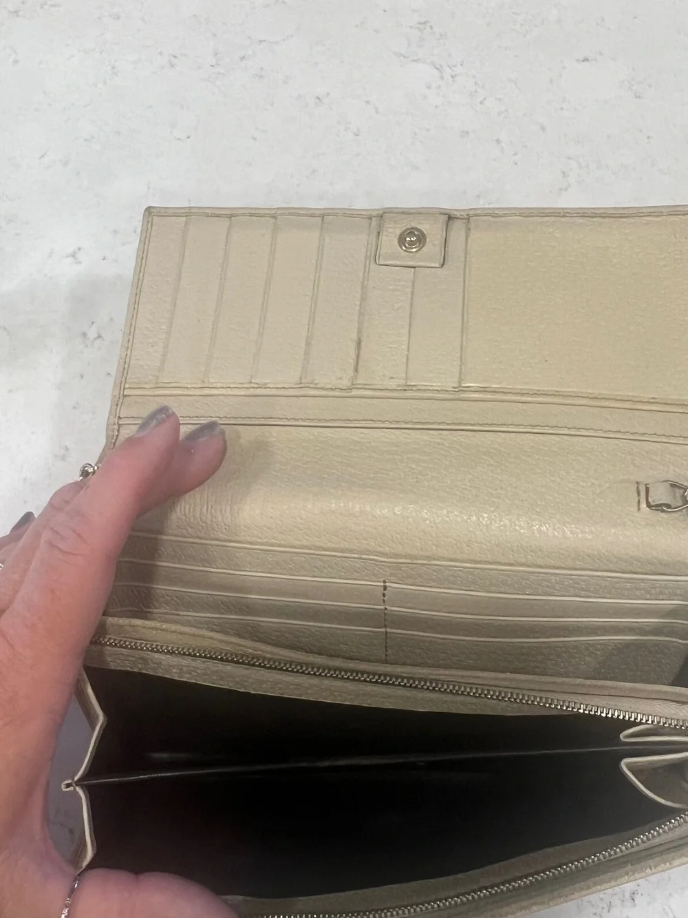 Gucci Brown Beige Monogram Canvas Chain Clutch